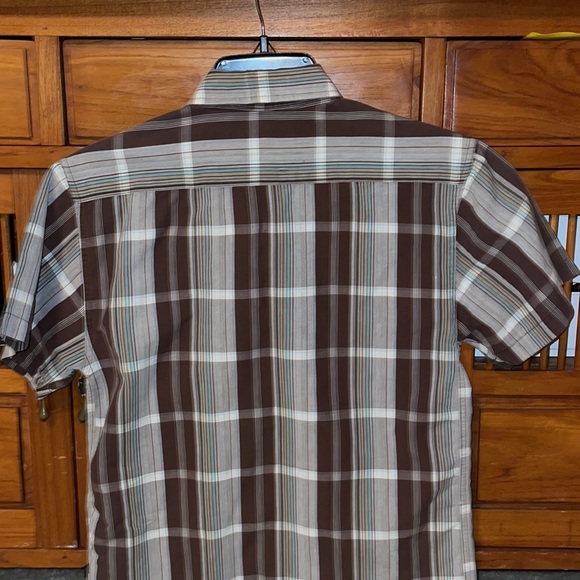 Pineapple Connection LIKE NEW Boys Snap on Button Down Short Sleeves Plaid Shirt - Picture 8 of 9